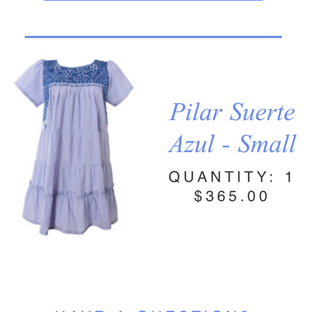 Mi Golondrina - Pilar Suerte dress sz S like new blue and white stripe